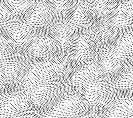 Abstract background with wavy lines. Black and white vector pattern.