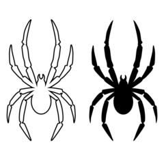 Illustration of spider. Design element for logo, label, sign, emblem, poster. Vector illustration