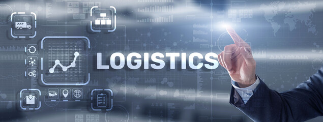 Fototapeta na wymiar Logistic network distribution and transport concept. Goods delivery