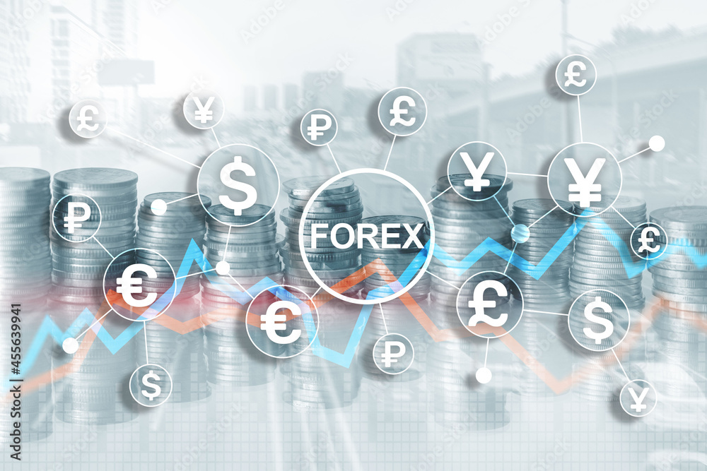 Canvas Prints blue financial forex background. trading trading stocks bonds