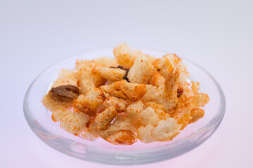 Bread croutons,Pan fried bread cubes