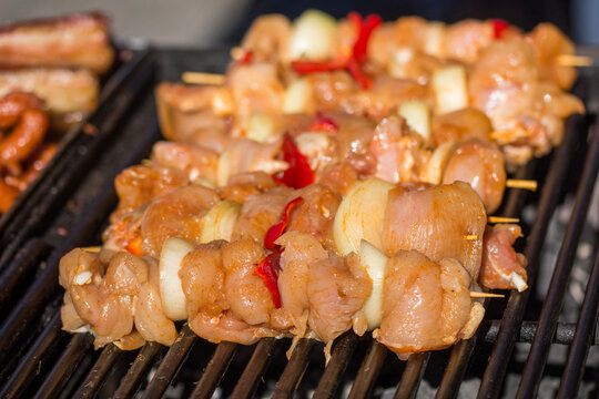 skewers , Frigarui,barbecue, kebab, meat