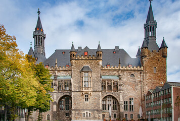 Fototapeta premium AACHEN, GERMANY. OCTOBER 04, 2020. Aachen cathedral.