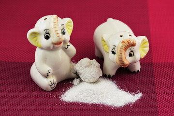 porcelain salt shaker in the shape of elephant