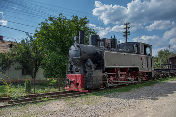 Fototapeta na wymiar Old Train. near Sucevita Monastery, Romania,october,2017 