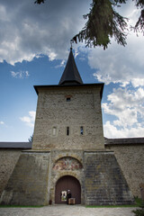 Fototapeta na wymiar Vatra Moldovitei, Romania, Moldovita Monastery,September ,2017,defensive wall