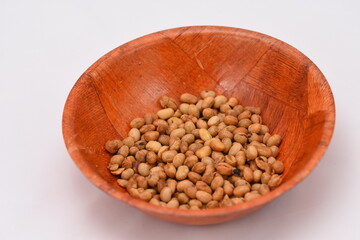 Soya beans a bamboo plate