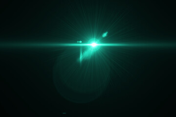 Beautiful optical lens flare effect on black blackground