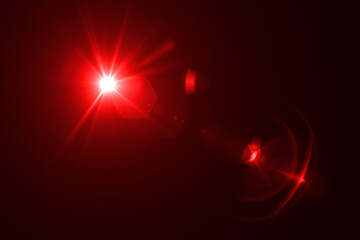Beautiful optical lens flare effect and bokeh on black blackground