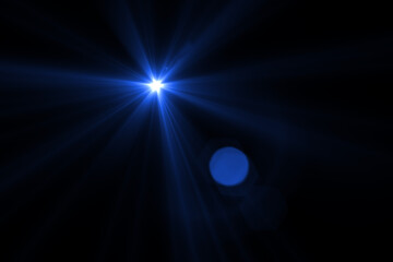 Beautiful optical lens flare effect on black blackground