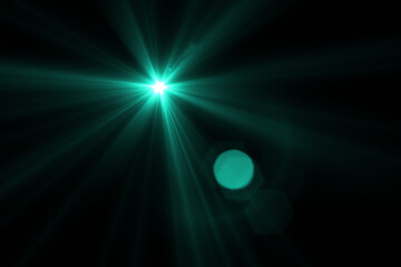 Beautiful optical lens flare effect on black blackground