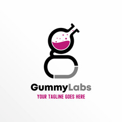 Letter or word G font with Test tube image graphic icon logo design abstract concept vector stock. Can be used as symbol related to laboratories or initial.