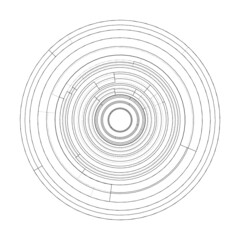 Concentric, radiating circles. Vector