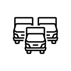 Black line icon for trucks