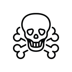 Black line icon for toxic