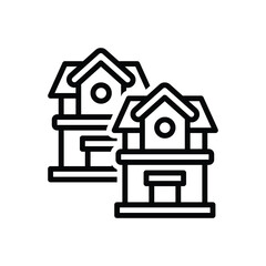 Black line icon for houses