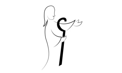 Christian isolated vector Illustration. Religion themed background. Design for Christianity, Church, Charity, prayer and care