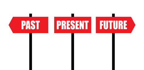 Vector Past Present Future Signs Illustration