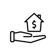 Black line icon for wanting