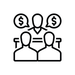 Black line icon for advisors