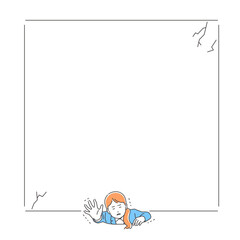 ビジネス　潰されて助けを求める女性　3色