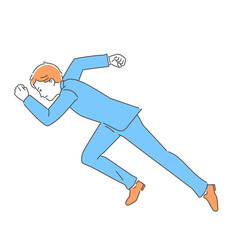 ビジネス　スタートダッシュする男性　3色