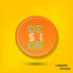 trendy orange pastel color badge design