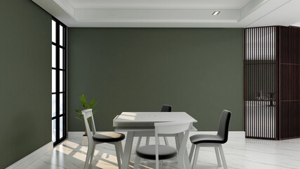green modern office meeting room for company wall logo mockup