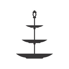 Stand cake in flat icon style. Empty tray for fruit and desserts. Vector illustration.