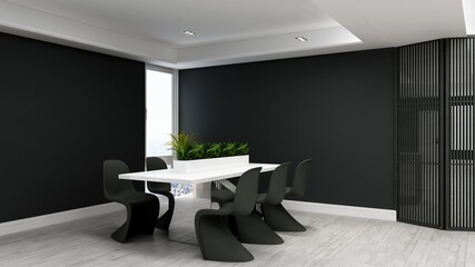 modern office meeting room for company wall logo mockup