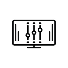 Black line icon for controls