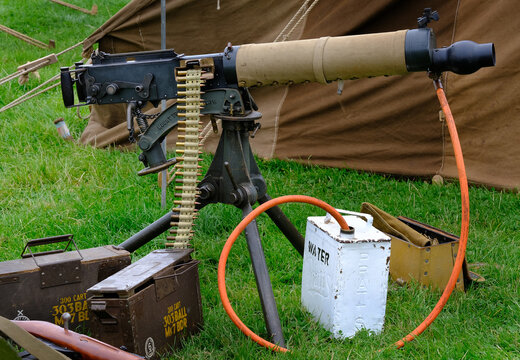 The Vickers machine gun or Vickers gun is a name primarily used to refer to the water-cooled .303 British machine gun produced by Vickers Limited, originally for the British Army. 