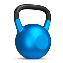 Naklejka na ściany i meble Heavy gym blue kettlebell for workout isolated on white background