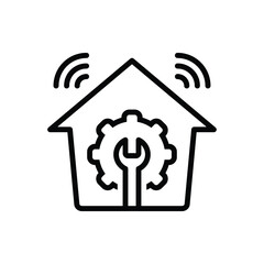 Black line icon for facility