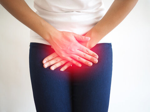 Urinary tract infection in woman, health care concept.
