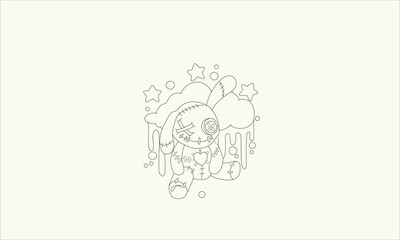 Cute Creepy kawaii coloring page 