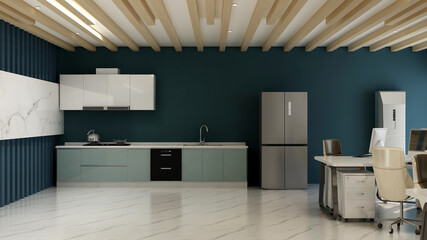 minimalist kitchen room 3d design interior