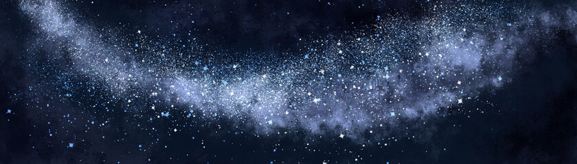 Space background with realistic nebula and lots of shining stars. Infinite universe and starry night. Colorful cosmos with stardust and the Milky Way. Magical color galaxy. © beoyou