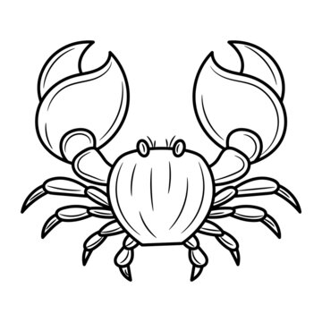 recommend clip art: Simple Crab, with hand drawn outline vector illustration