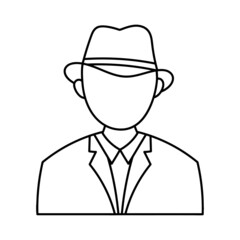 Little Farmer, with hand drawn outline vector illustration