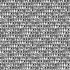 Seamless pattern with ancient runes on a white background - 455651560