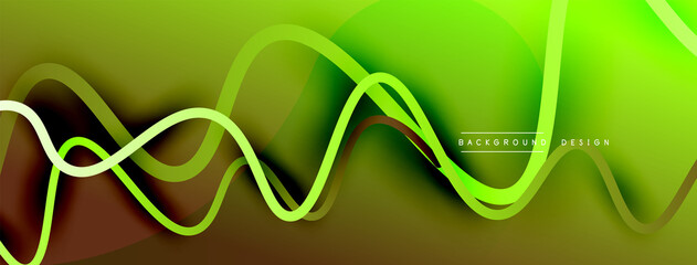 Abstract gradient background with wave line with shadow effect. Geometric composition. 3D shadow effects and fluid gradients