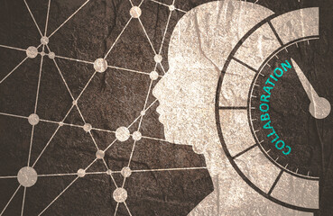 Social network and business communication. Teamwork concept