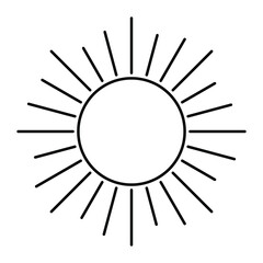Retro Sun Ray, Sun Burst Emblem, Sunshine Sunburst Logo, Isolated Vector Illustration