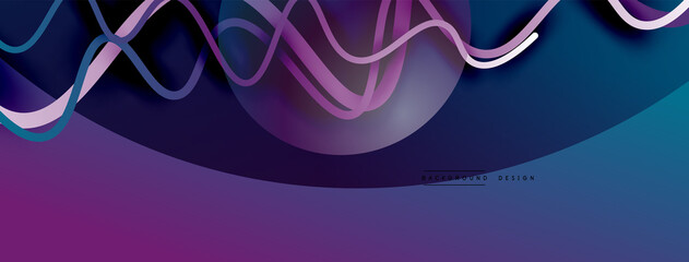 Abstract gradient background with wave line with shadow effect. Geometric composition. 3D shadow effects and fluid gradients