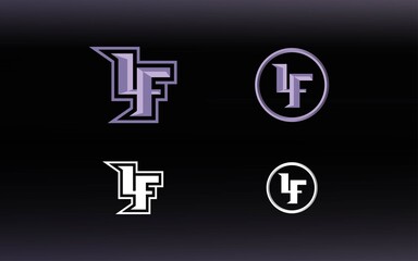 Initials LF logo with a bright color is suitable for E sports teams and others