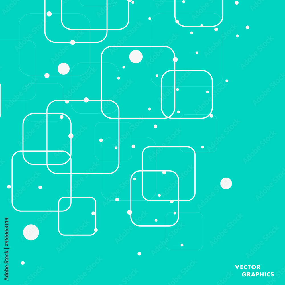 Aufkleber Vector square connected with dots. Technology futuristic mesh. Web style presentation background