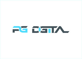 PG Digital Logo or Icon Design Vector Image Template