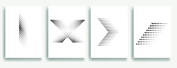 Modern minimal posters .Linear halftone dots Design .elements for your design. vector illustration