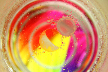 Macro of oil and water texture